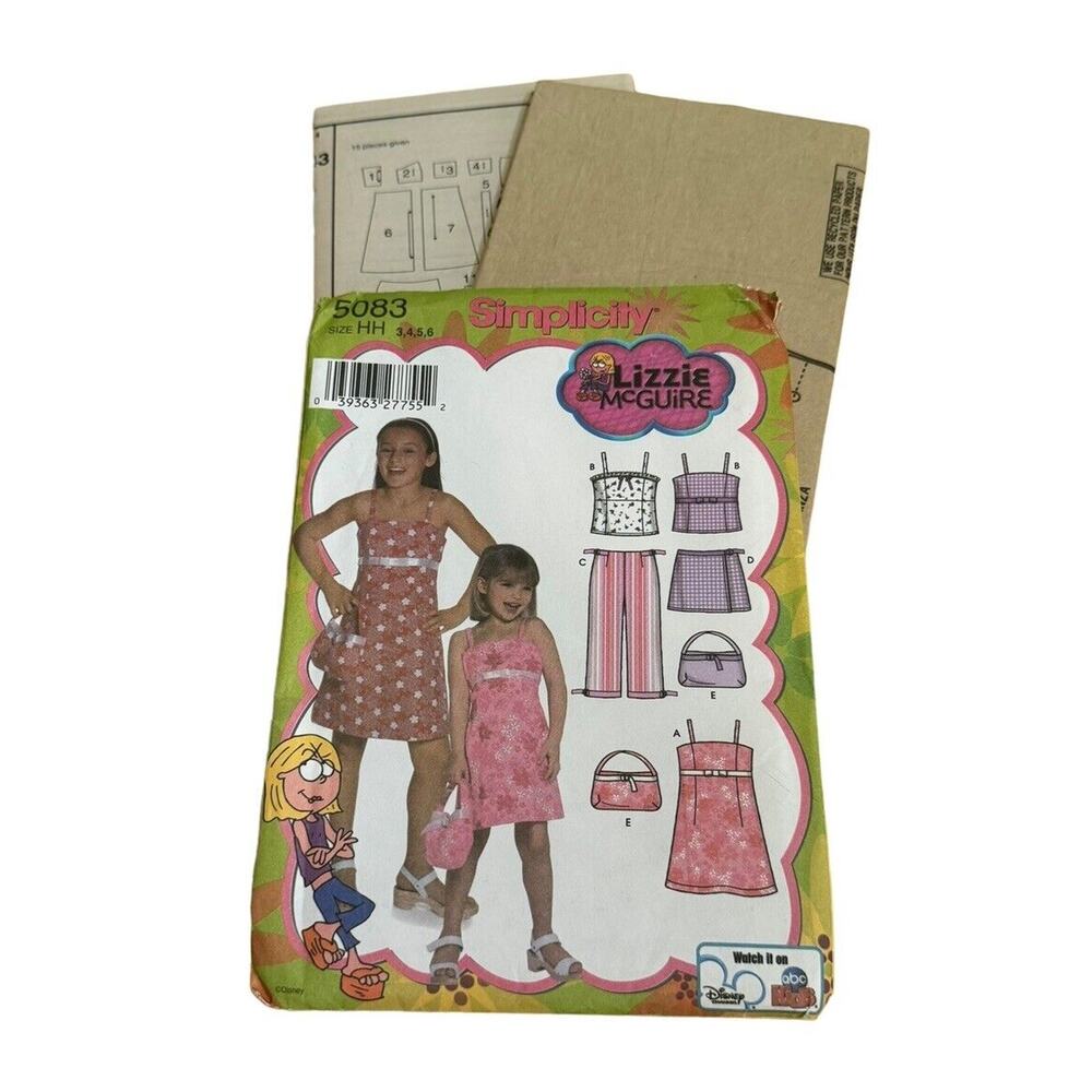 Simplicity 5083 Sewing‎ Pattern Girls Dress Top Pants Skort Purse UNCUT Sz 3-6